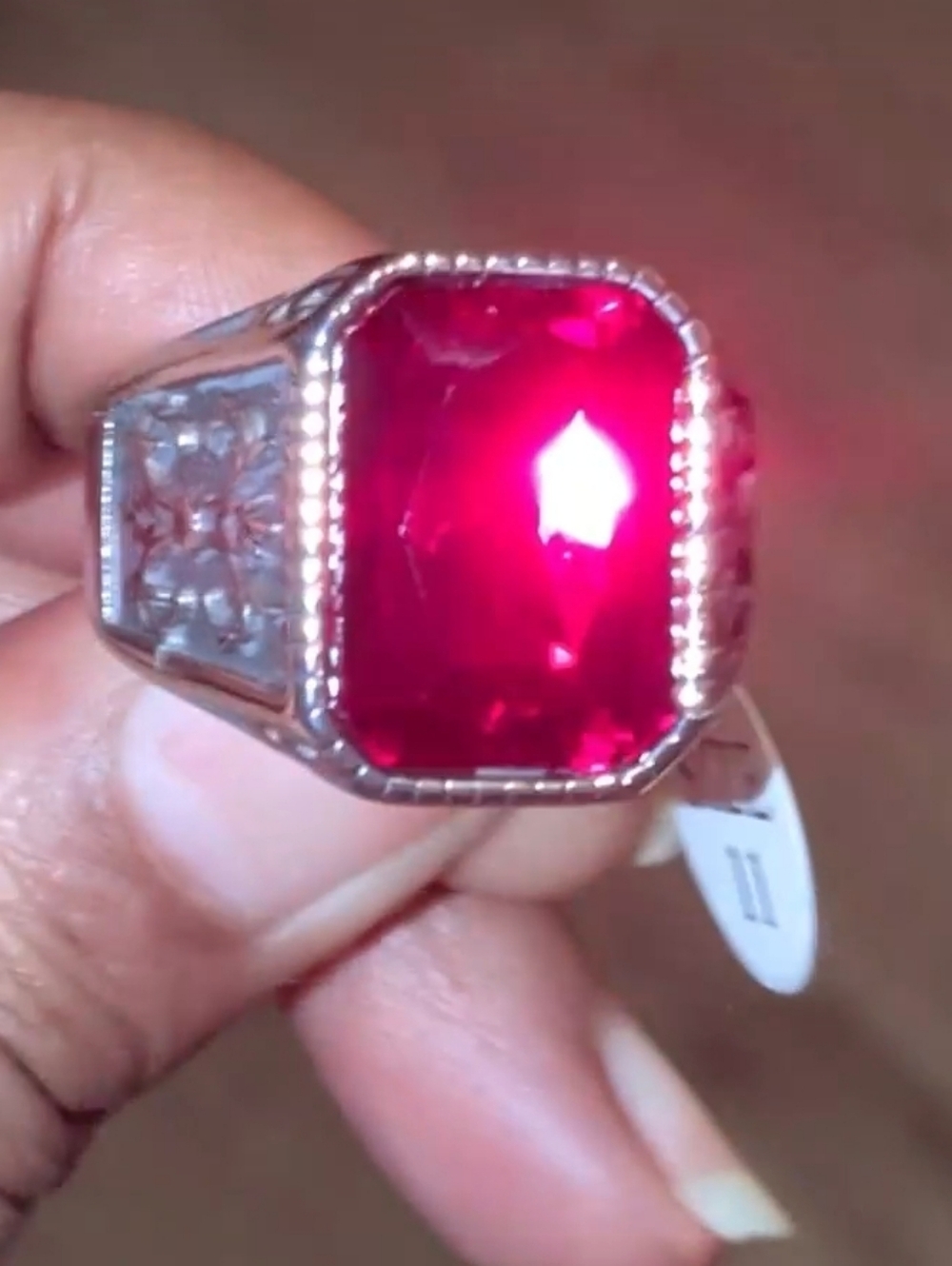 Retro Viking 5ct Lab Created Ruby Gemstone Mens Ring 14k Silver Plated Sz 11